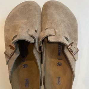 Birkenstock Boston NWT Size 46 (US M 13) Taupe. Never worn.